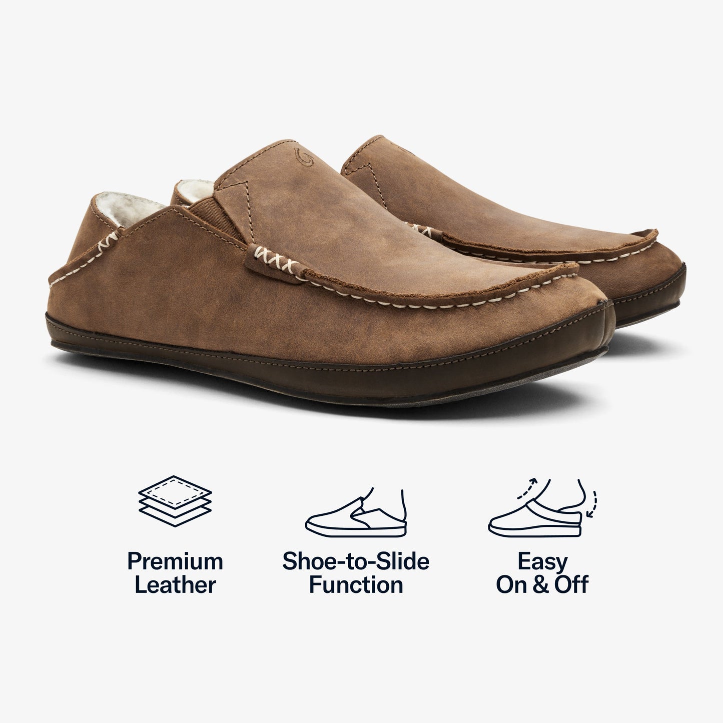 Moloā Slipper - Toffee / Dark Wood